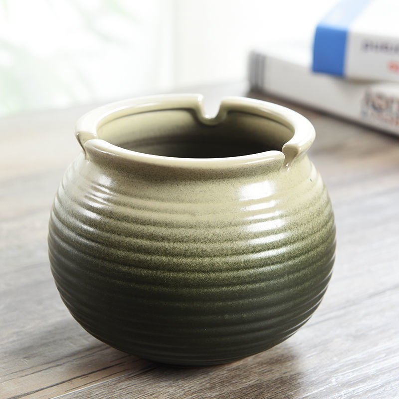 색상 3 도자기 녹색 재떨이