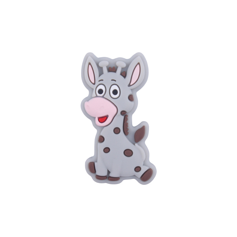 Bebé suministros de dibujos animados animal silicona jirafa mordedor creativo DIY bebé molar pezón anti-gota cadena Accesorios