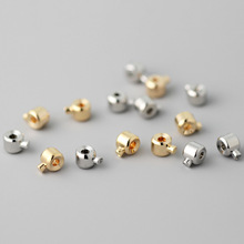 铜镀真金保色串珠钢丝线鱼线收尾夹扣 diy手链项链定位卡扣按扣