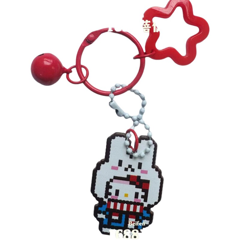 日本の漫画ピクセルバニーキティキーホルダーペンダント甘くてかわいいバッグペンダントアクリルペンダント|undefined