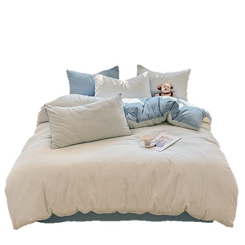 Washed Cotton Bedding Set High-end Four-piece Pure Cotton Bedding_voghion.com