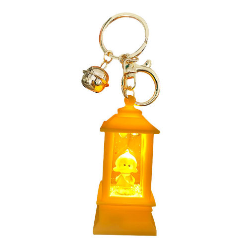 Creative sand bottle flash light keychain pendant cute cartoon small tower lantern night light for students school backpack small ornament wholesale