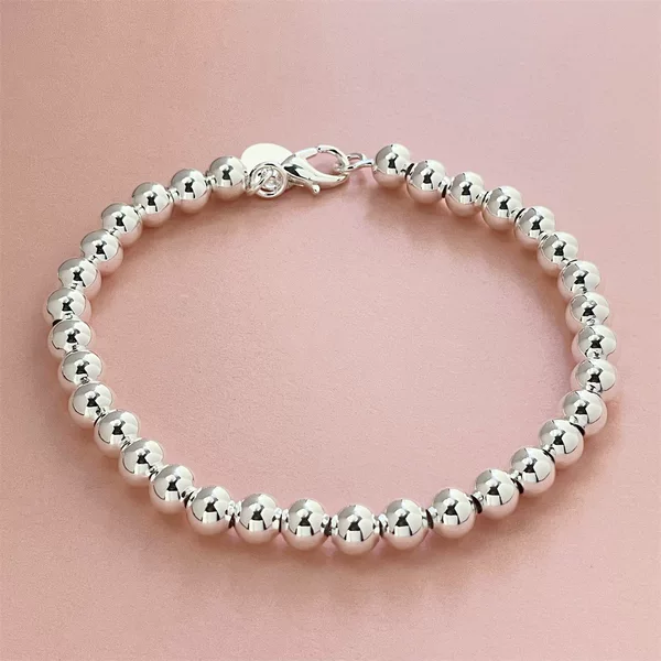 Foreign Trade Export Silver-Plated Fashion 4Mm6Mm Size Buddha Bead Bracelet Korean Version Hot Sale Spot Supply Bracelet Wholesale