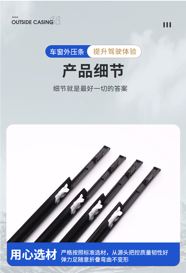 Senya Avanza 2012-2020 Model Soundproofing Edge Sealing Strip Car Water-Blocking Sealing Strip Window Glass Outer Pressure Strip