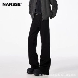 High Street American Style Black Scimitar Slair Jeans Men's Vibe American Style Slim Fit Straight Pants