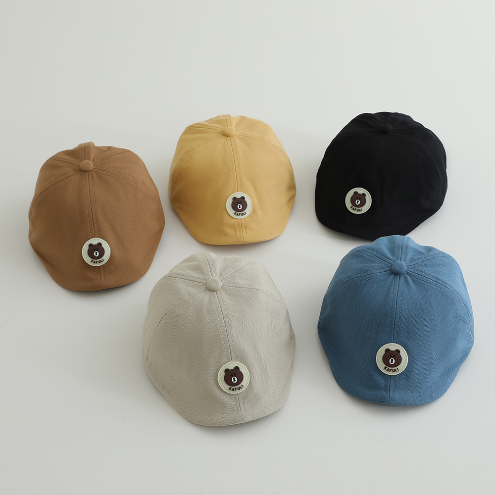 Corea del Sur con el mismo oso bebé sombrero infantil primavera y otoño inswind personalidad retro gorra de lengua de pato bebé hombre y mujer