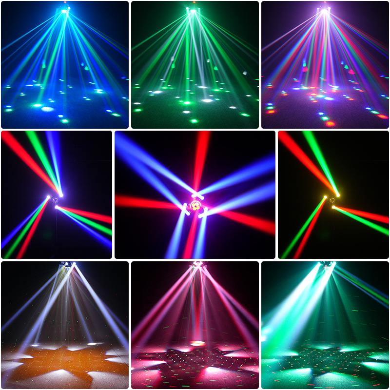 Ojos de abeja de seis brazos Lámparas con luces de escenario KTV Lámparas de barra Lámparas de cabezal Lámparas láser Lámparas de haz DJ Club