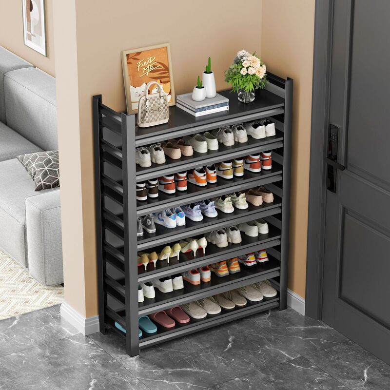 Household Doorway Mobile Shoe Rack Floor-Standing Steel Simple Storage Rack Entrance Entrance Shoe Cabinet Multi-Layer Wrought Iron Storage Rack Household Doorway Mobile Shoe Rack Floor-Standing Steel Simple Storage Rack Entrance Entrance Shoe Cabinet Multi-Layer Wrought Iron Storage Rack