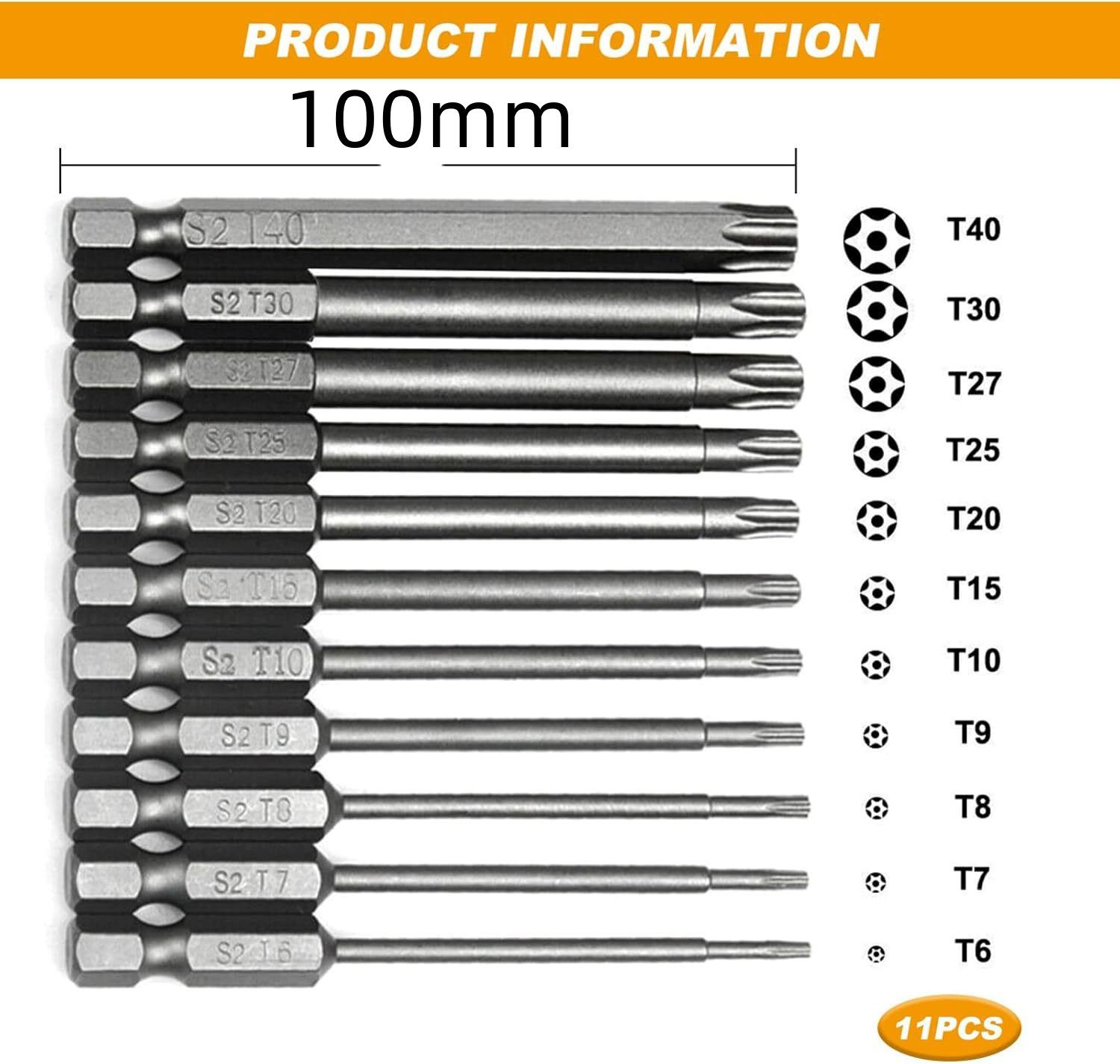 100MM long plum blossom hollow piece head 11PC set