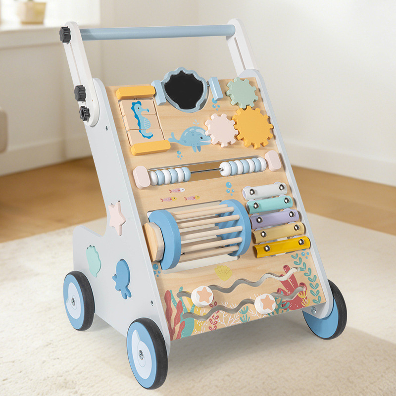 Carrinos infantiles para bebés caminantes puzzle de educación temprana cuentas juguetes de simulación de cocina juego de rol image 6