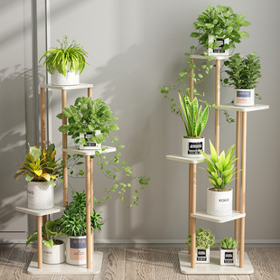Light Luxury Flower Rack Balcony Storage Rack Interior Decoration Living Room Simple Flower Pot Shelf Floor-standing Multi-layer Green Flower Rack
