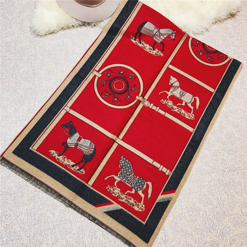 Winter gift European and American carriage scarf, cashmere blend thickened and warm, two-purpose shawl for women, drop shipping