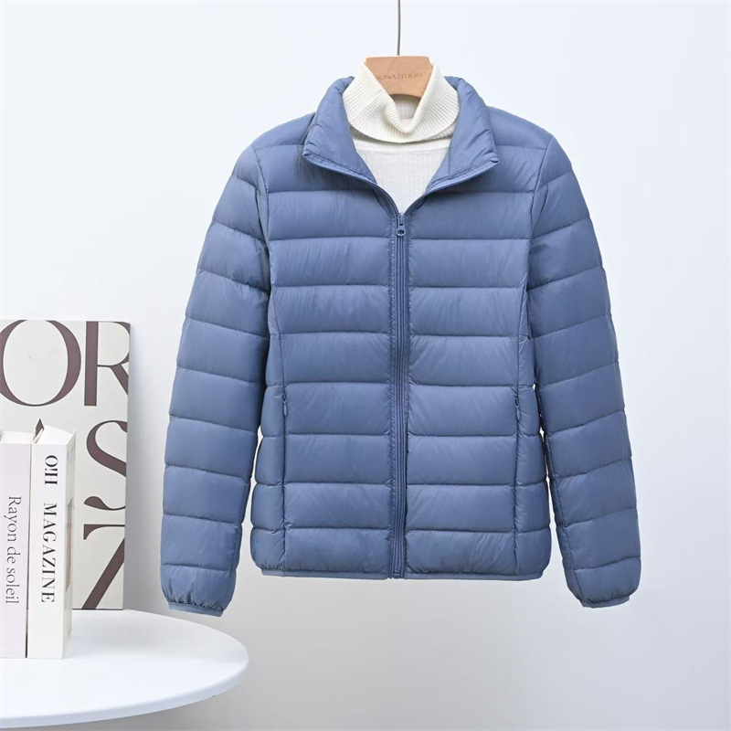 Pinghu Lightweight down Jacket for Women, Short Style with Stand Collar, 2026 Autumn and Winter New Model, White Duck Down, Slim Fit, Plus Size, Lightweight Coat