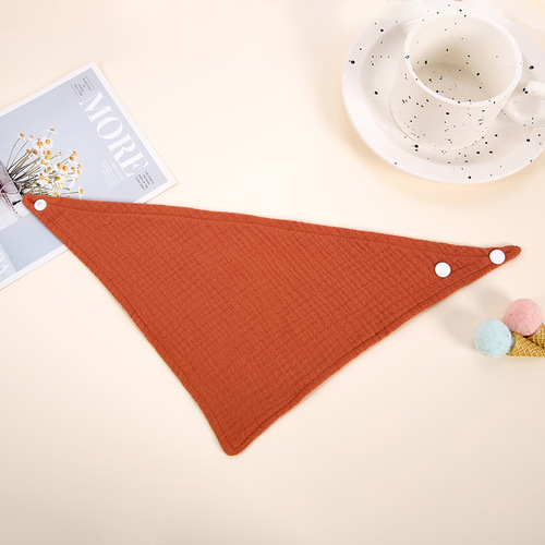 Amazon Children's Gauze Cotton Triangular Scarf European and American Drool Cloth Gauze Baby Bib