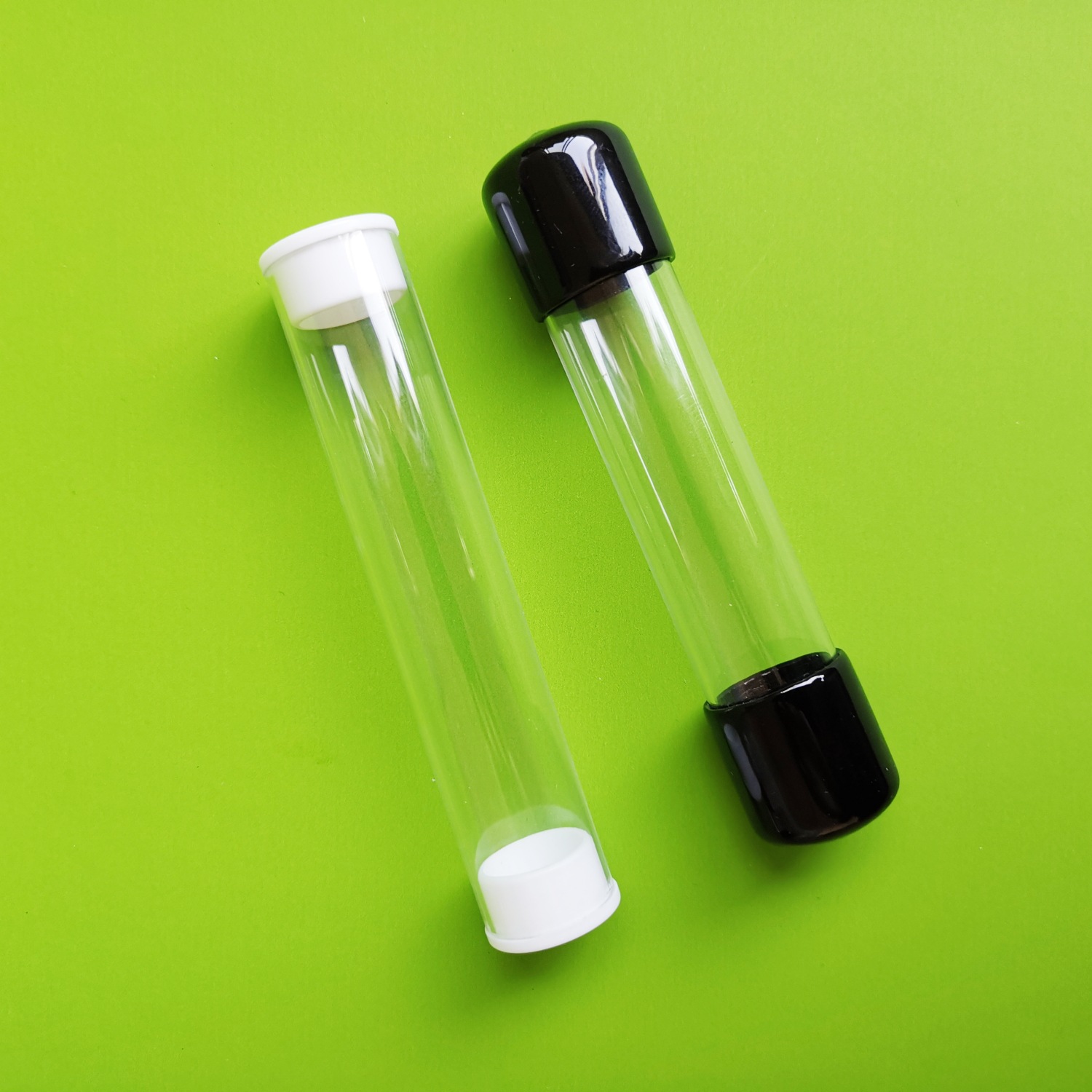 塑料透明管带盖子透明PC管防尘包装管磁铁包装外径20内径18