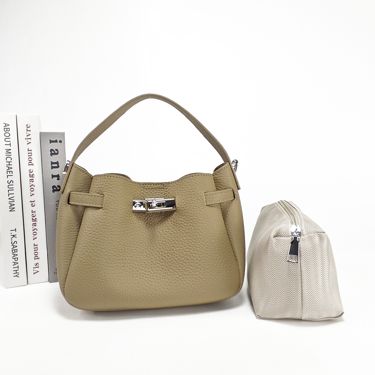 Top Grain Cowhide Leather Bucket Bag For Women - Trendy Genuine Leather Handbag & Crossbody Bag, Versatile Commuter Niche Design - Thumbnail 3