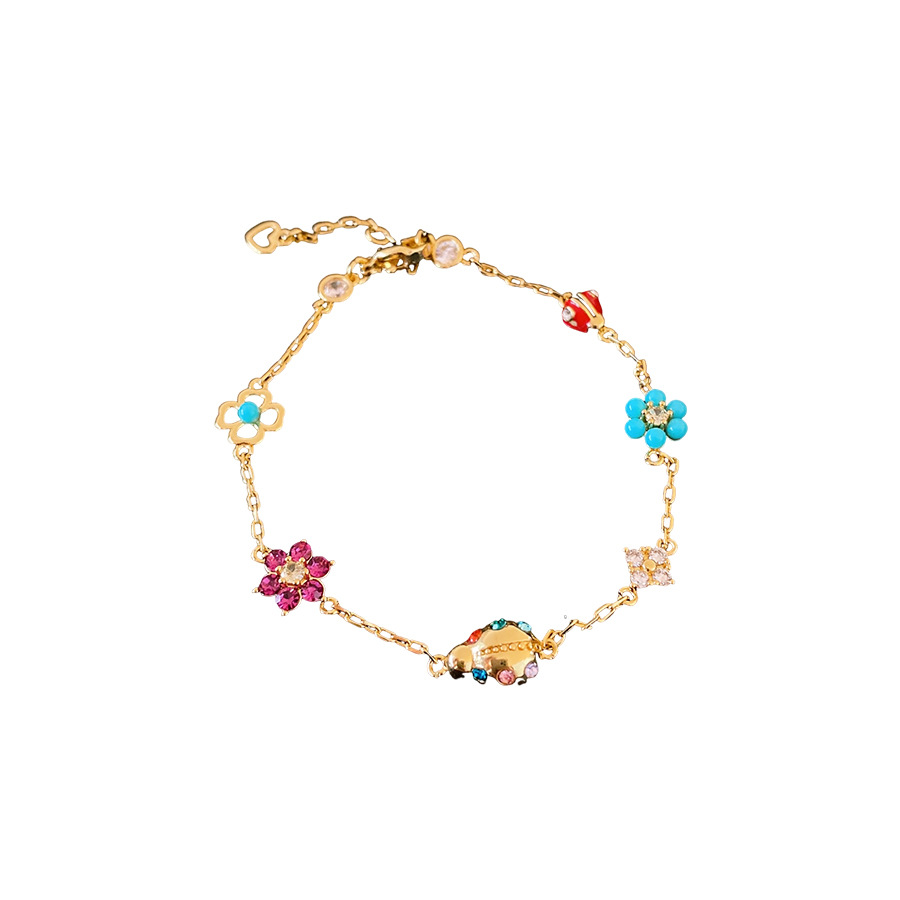 Flores de dopamina goteando mariquita colgante conjunto de lujo ligero de lujo de lujo de alta calidad cadena de clavícula de moda temperamento collar