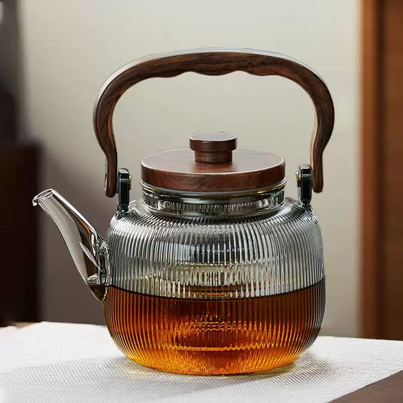 新提梁壶围炉煮茶壶玻璃烧水泡茶壶耐高温煮茶器蒸煮茶壶跨境代发