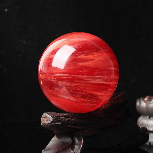 Manufacturer wholesale natural red crystal ball red smelting ball home office ornaments lucky head ornaments ornaments