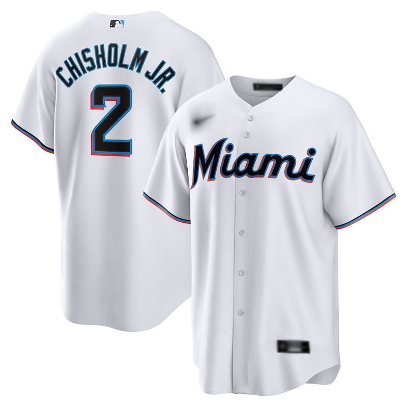 thumbnail image 1 of Camiseta de béisbol de los Marlins 2 Fans blancos Camiseta de béisbol de los Marlins Chisholm Jr. de la MLB, 1 of 5