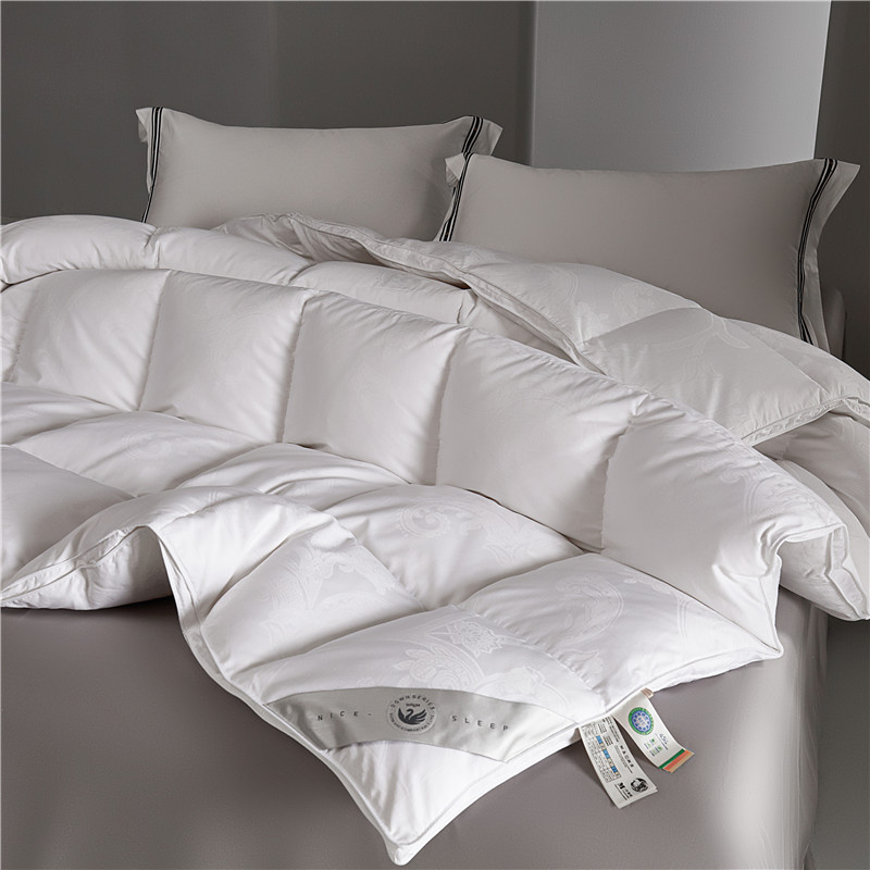 全棉80S双层鹅绒被95白鹅绒羽绒被春秋被子棉被抗菌被芯冬被柔软