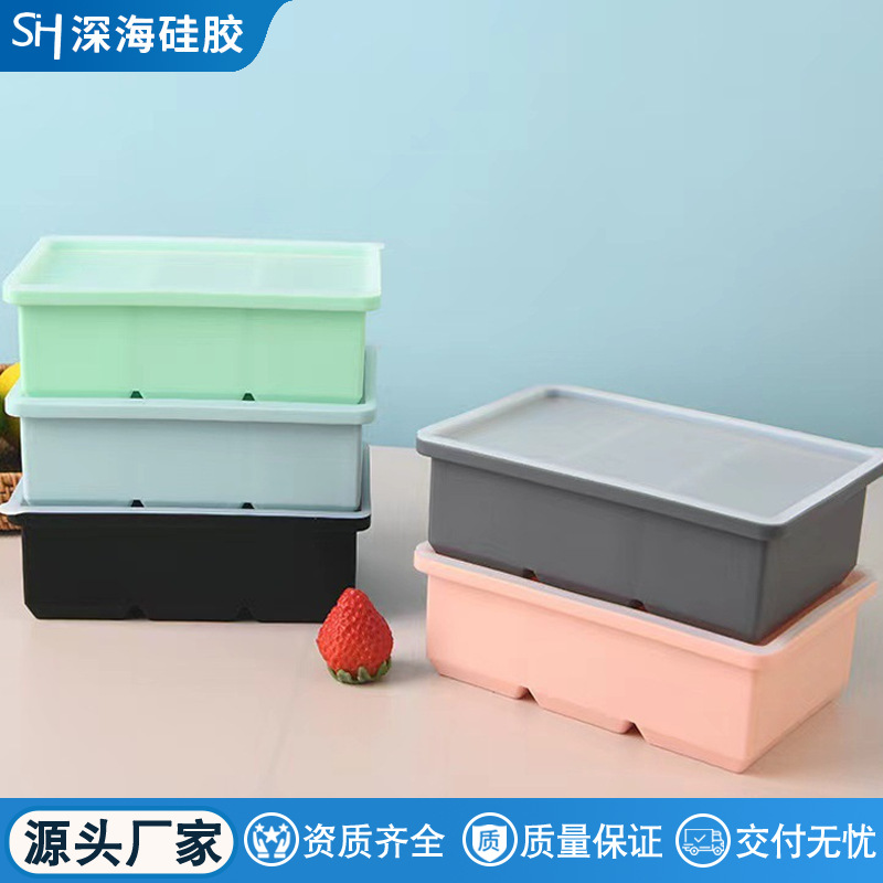 Food-Grade Silicone 3-Compartment Ice Tray with Lid DIY Creative Three-Compartment Ice Mold Kitchen Ice-Making Mold Ice Cube Mold