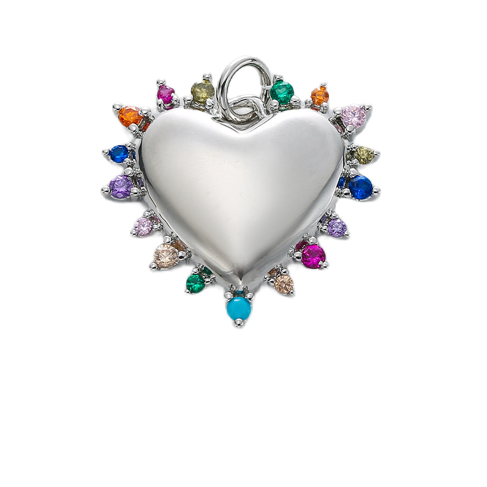 3g Weight Pendant Jewelry Making Type Zircon Inlay Material DIY Jewelry Accessories Classification 1 Piece Quantity Copper Material Devil's Eye, Heart Shape Pattern All Seasons Season Plating Design Classic Style Style 1 Piece Copper Zircon Devil's Eye Heart Shape Pendant DIY Jewelry Accessories 2