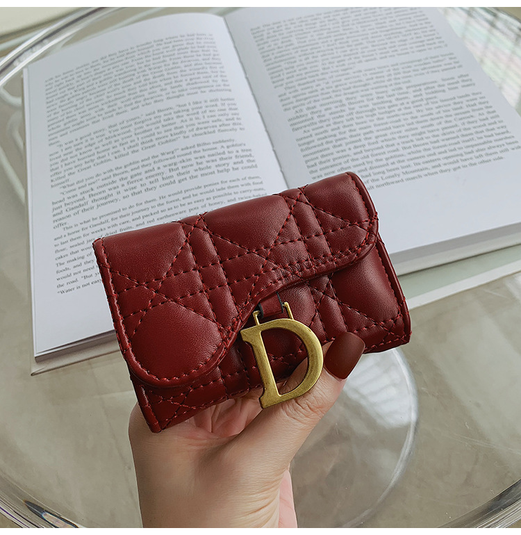 2021 Autumn And Winter New Trendy Fashion Folding Ladies Rhombus Embroidery Thread Wallet display picture 18