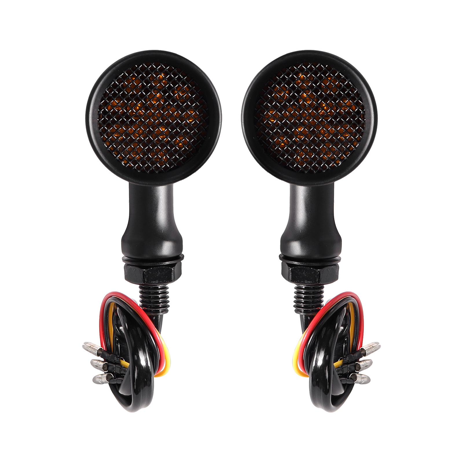 Motorcycle Retro Modified Aluminum Alloy Turn Signal Light Harley Cruiser Led Grid Bullet Turn Light