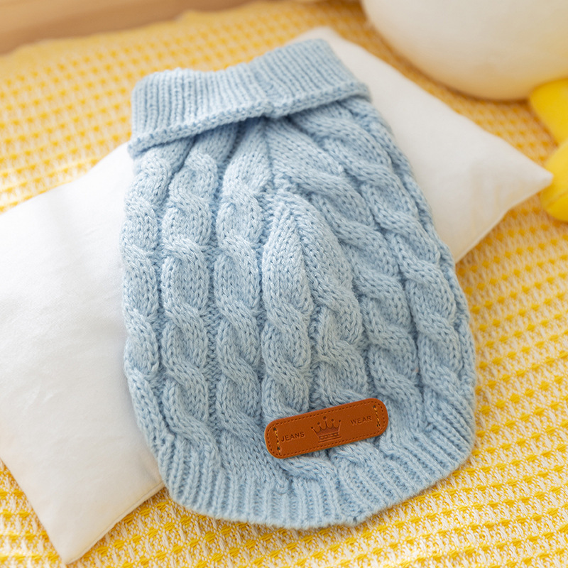 Otoño y invierno perros clásicos simple jersey jersey feline calentamiento grueso Teddy Bear mascota ropa de perro