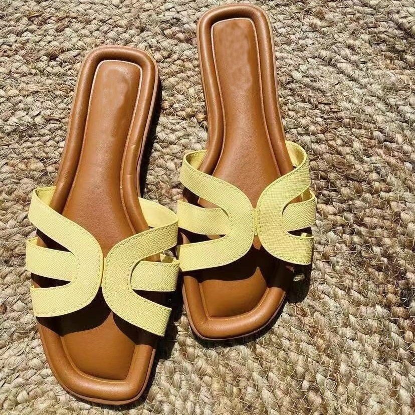 Sandali bassi donna punta quadrata ciabatte eleganti e casual_voghion.com