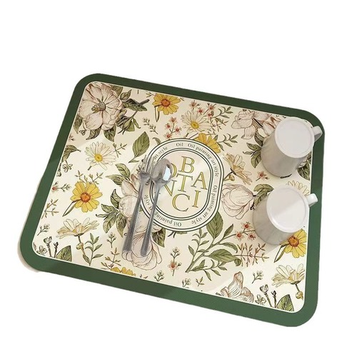 Special-purpose drainage mat kitchen diatomaceous earth anti-slip water-absorbent mat desktop high-temperature resistant anti-scald heat-insulating mat