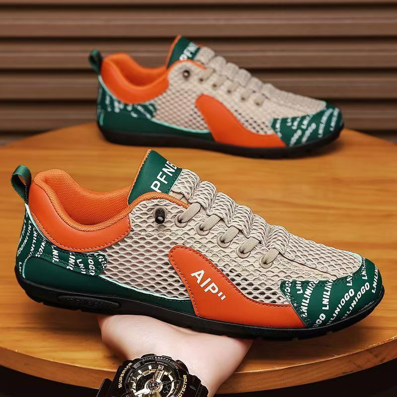 Men's Summer Breathable Thin Mesh Mesh Shoes Black Lightweight Sports Casual Running Non-Slip Large Mesh Hollow Shoes Men's Summer Breathable Thin Mesh Mesh Shoes Black Lightweight Sports Casual Running Non-Slip Large Mesh Hollow Shoes
