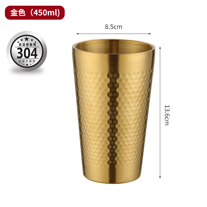 Taza martillada 450mL (oro 304)