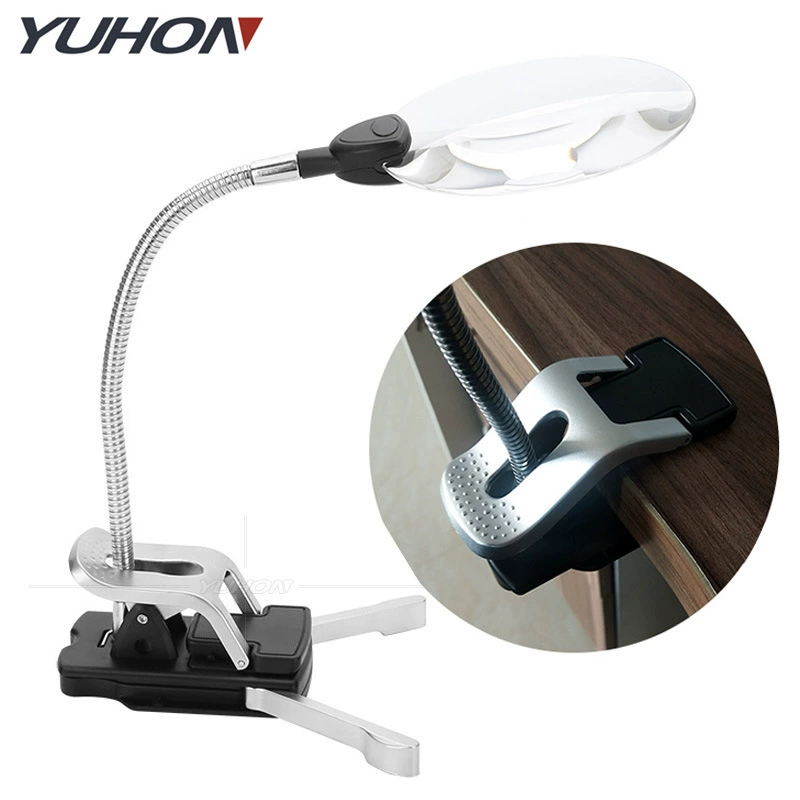 5-10 раз Светодиодная лампа настольная клипса настольная двойного назначения усиление чтения признательность за вышивку крестиком монтажная плата ремонт мобильных телефонов