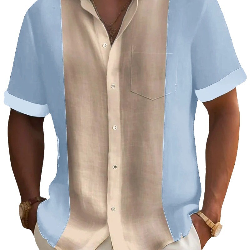 2024 Cross-Border European Size Long-Sleeve Solid Color Thin Spring Casual Short-Sleeve Shirt For Young Adults_voghion.com