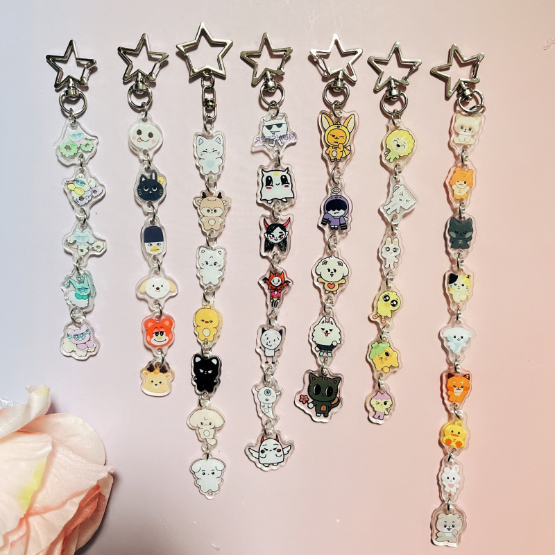 A Bunch of Star Double-Sided Korean Doorman Cute Cartoon Peripheral Acrylic Keychains