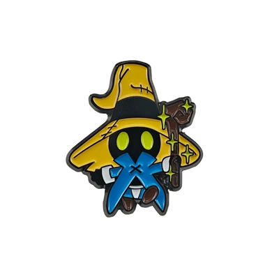 Q-version Vivi Black Magician enamel brooch, Final Fantasy 9 inspired character badge, RPG game accessory (Yaxa sancaqları) - c10-02-a03e-37-1-2