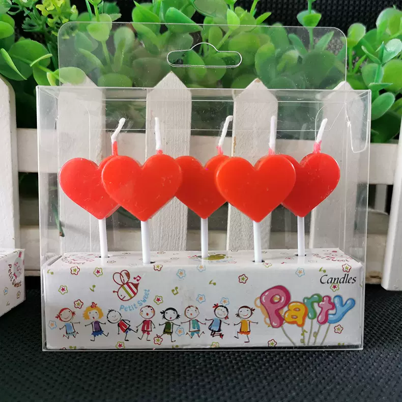 可爱心形生日蜡烛 浪漫求婚小爱心蜡烛聚会烘焙爱心生日蛋糕蜡烛