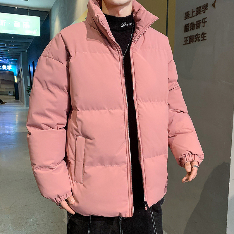 Abrigo de invierno para hombre nuevo abrigo de algodón acolchado estilo coreano moda juvenil más tamaño casual todo-fósforo collar de pie engrosado abajo abrigo de algodón acolchado