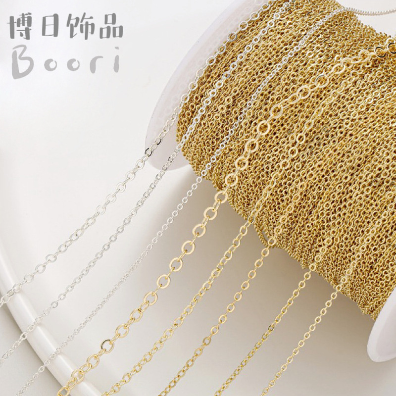 DIY jewelry accessories flat O cross basic chain necklace chain creative matching material accessories