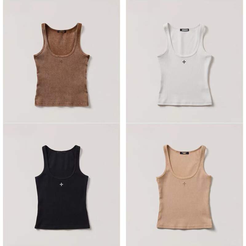 Sk Storm Retro Motorcycle Vest Washed Cotton Four-Color Solid Color Tank Top Fashionable Versatile 25 New Styles