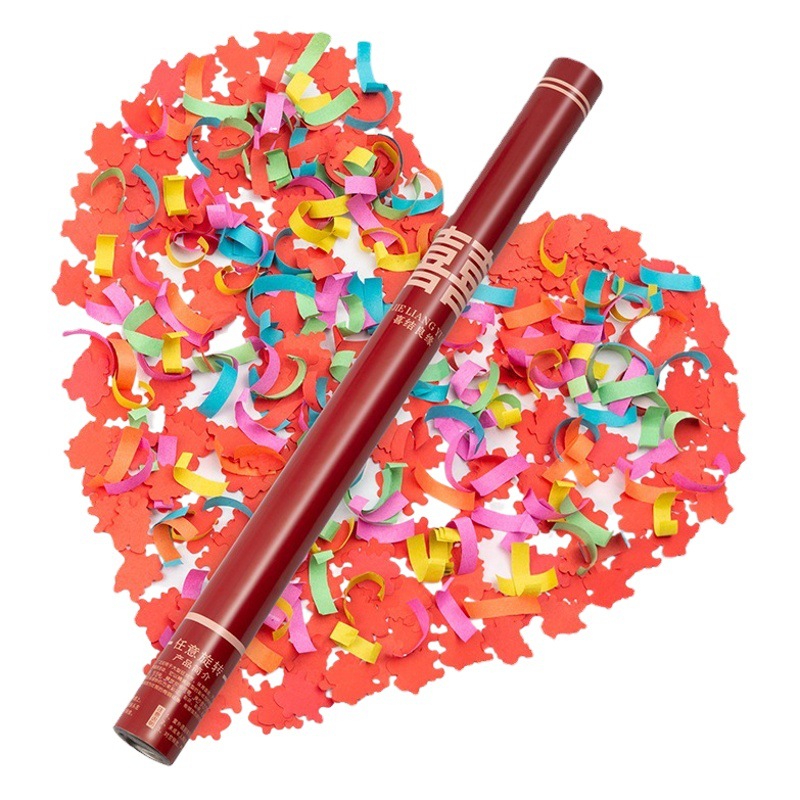 Saludo, tubo de saludo, sala de transmisión en vivo, fuegos artificiales, suministros para bodas, fabricantes, saludos de boda, apertura, pétalos, plumas de lluvia