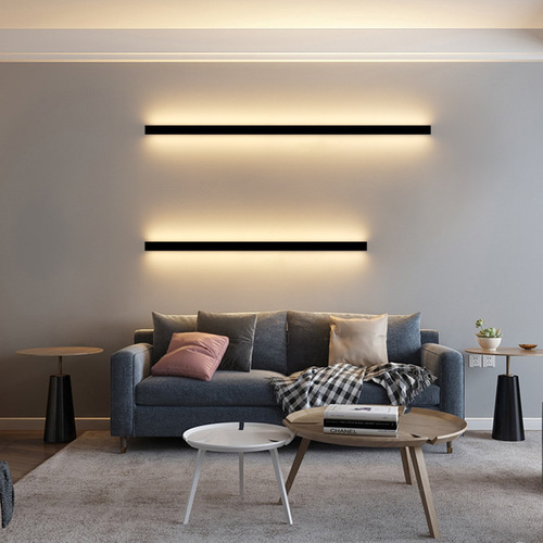 Bedside lamp background wall lamp creative LED long bar linear lamp modern minimalist Nordic one-piece wall lamp