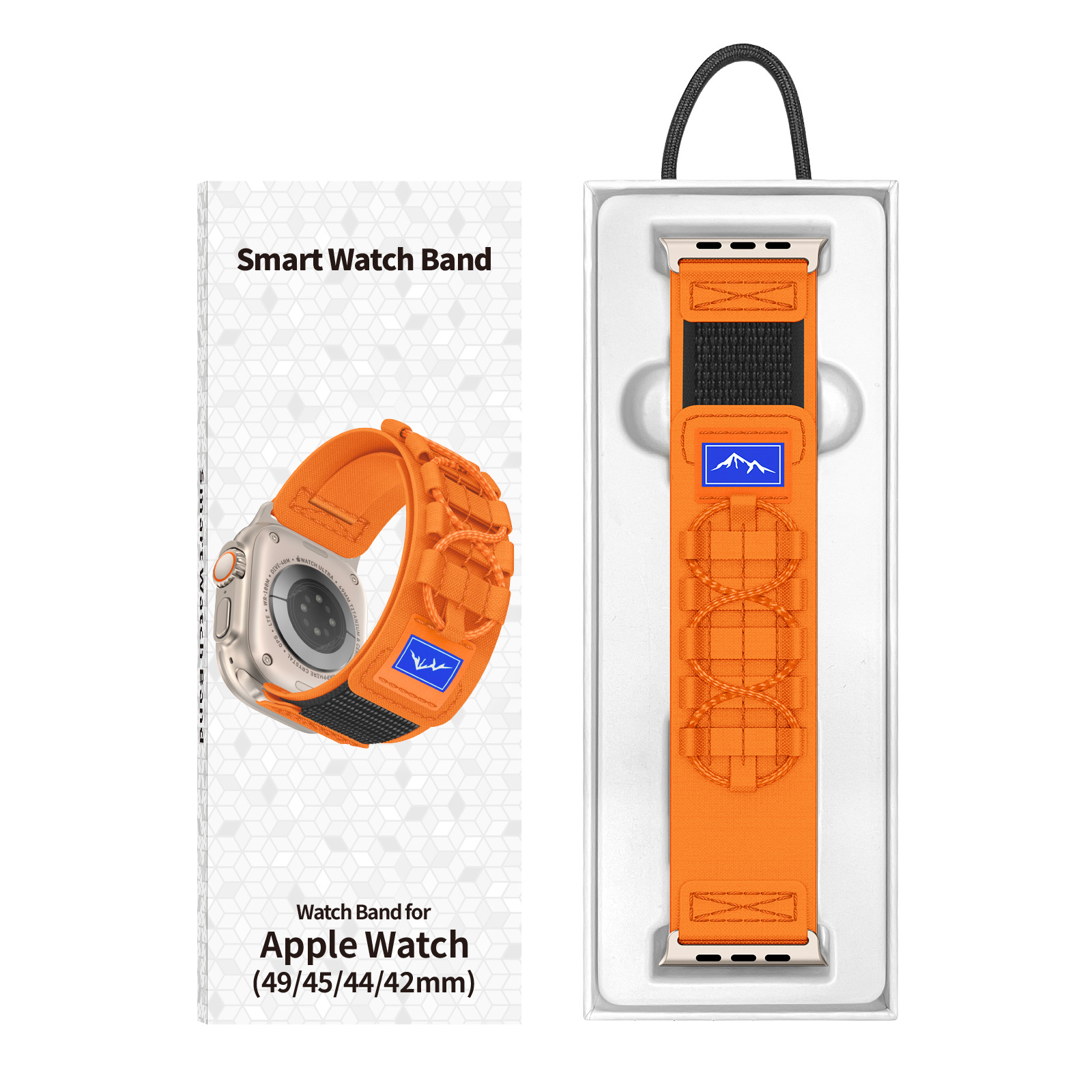 Adecuado para Apple I watch123456789SE nylon trenzado cuerda pista correa de reloj