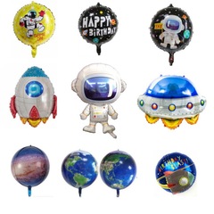 Astronaut aluminum film balloon floating in the air astronaut rocket cartoon birthday aluminum foil balloon children's party decoration
