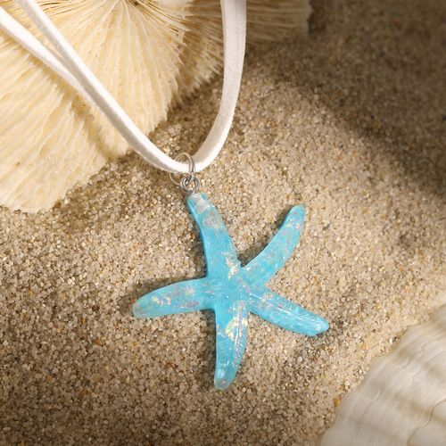 European and American cross-border jewelry, personalized diy starfish tassel necklace, beach mermaid bohemian style new jewelry