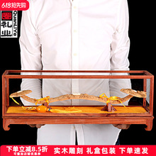 木如意摆件手工实木木质雕刻工艺品客厅家居装饰木雕吉祥如意