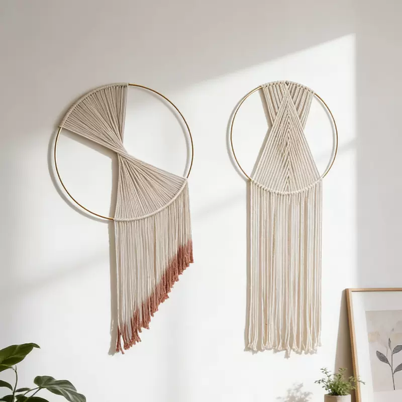 圆圈流苏挂毯 跨境波西米亚风挂饰客厅壁挂流苏挂件民宿墙面装饰