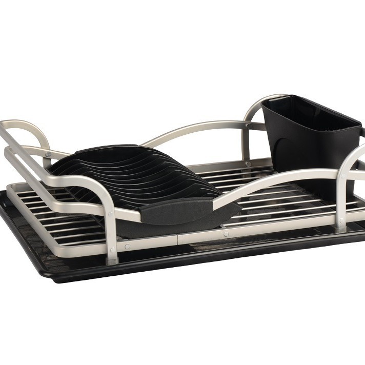 Estante de almacenamiento de platos de cocina de aluminio estante de almacenamiento de artículos de drenaje doméstico de mesa multifuncional para almacenar platos y estante de cocina